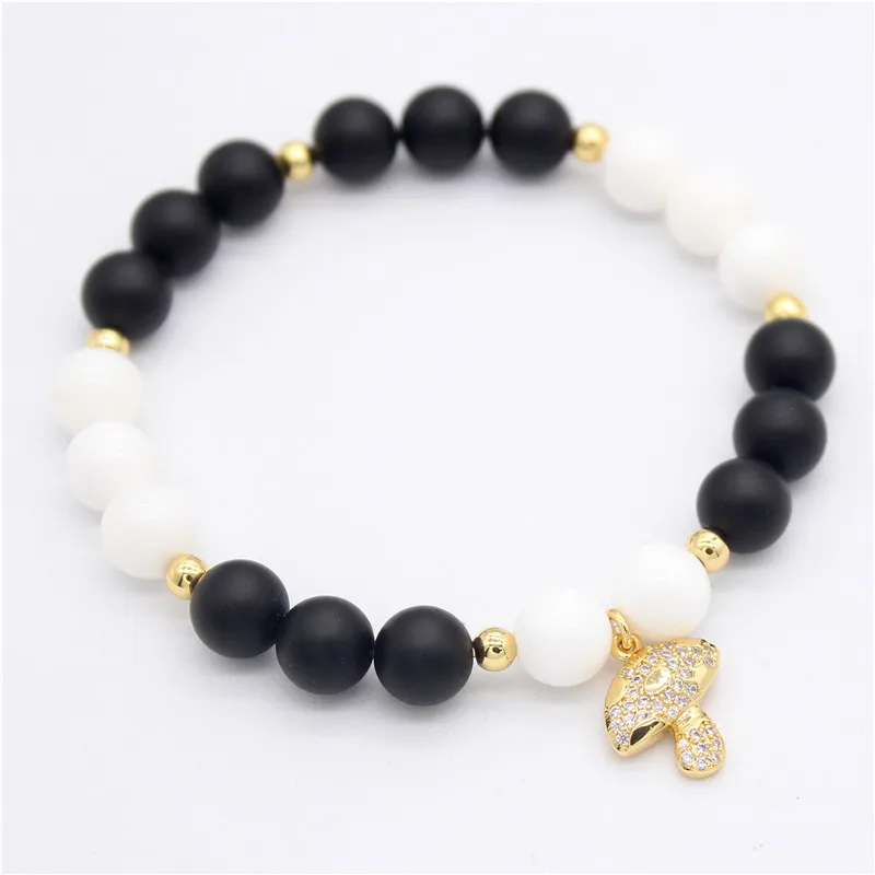 Poshfeel Crystal Mushroom Charm Bracelet for Women 8mm Black and White Stone Bracelets & Bangles MBR180256
Poshfeel Crystal Mushroom Charm Bracelet for Women 8mm Black and White Stone Bracelets & Bangles MBR180256