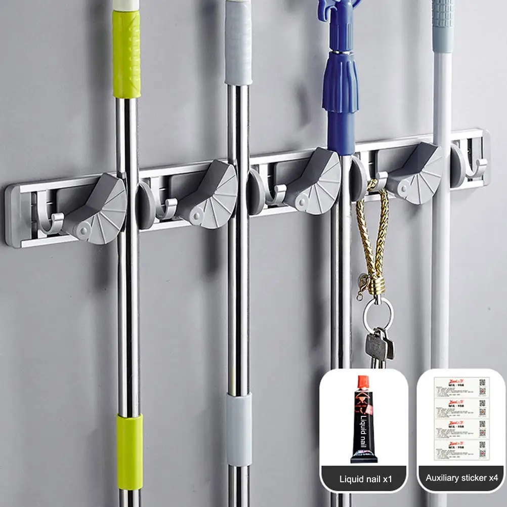 Mop and Broom Holder,4 Position 5 Hooks Wall Mount Rack for Home,Closet,Garden,Garage and Shed
Mop and Broom Holder,4 Position 5 Hooks Wall Mount Rack for Home,Closet,Garden,Garage and Shed
