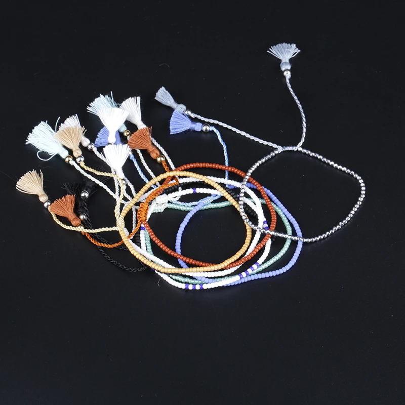 small tassel end charm 2mm multi colors rice beads beaded braiding dainty delicate bracelets for women bridal wedding gift
small tassel end charm 2mm multi colors rice beads beaded braiding dainty delicate bracelets for women bridal wedding gift