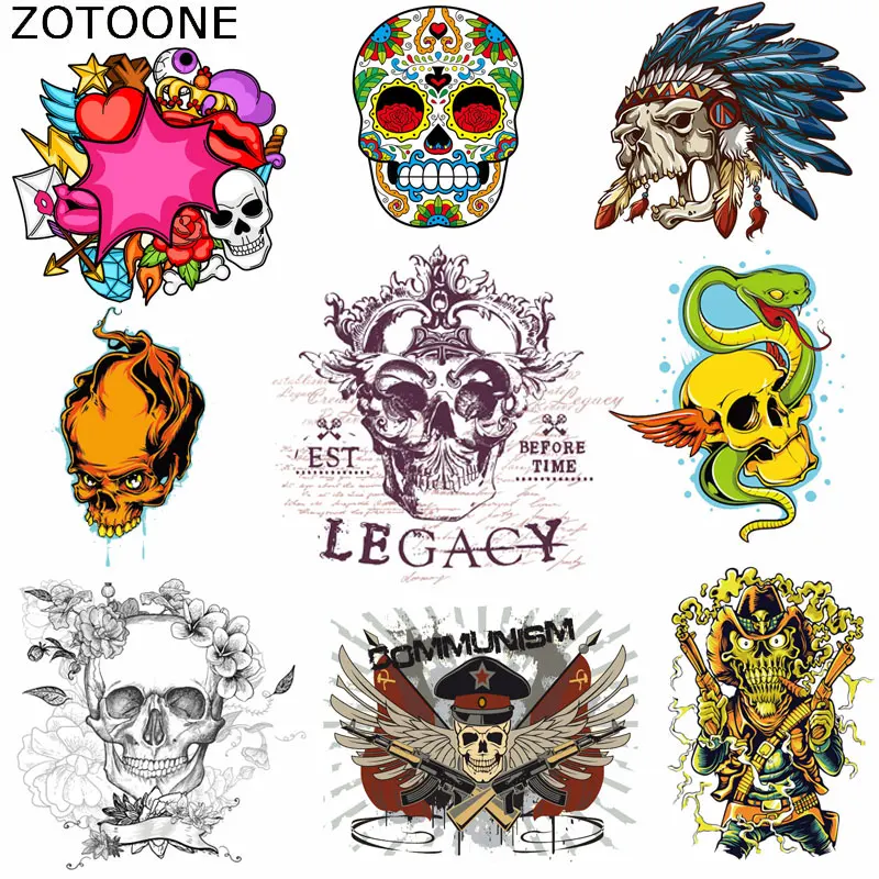 ZOTOONE Iron on Patches Fashion Skull Patch Heat Transfer Badges Diy Accessory Washable Clothing Deco Patches Appliqued for Kid
ZOTOONE Iron on Patches Fashion Skull Patch Heat Transfer Badges Diy Accessory Washable Clothing Deco Patches Appliqued for Kid