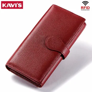 KAVIS Rfid Genuine Leather Women Wallet Female Long Clutch Lady Walet Portomonee Luxury and Money Bag Handy Coin Purse for Girls
KAVIS Rfid Genuine Leather Women Wallet Female Long Clutch Lady Walet Portomonee Luxury and Money Bag Handy Coin Purse for Girls