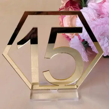 1~10/15/20 Number Table Signs For Wedding Party Decor Silver Or Gold Roman Number Centerpiece Hexagon Table Seat Card #20
1~10/15/20 Number Table Signs For Wedding Party Decor Silver Or Gold Roman Number Centerpiece Hexagon Table Seat Card #20