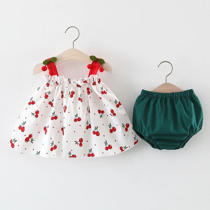 2019 Summer Baby Girl Infants Printed Cherry Straped Dress+PP Shorts Bloomers Diaper Cover Pants 2pcs Princess Clothes Set S8598
2019 Summer Baby Girl Infants Printed Cherry Straped Dress+PP Shorts Bloomers Diaper Cover Pants 2pcs Princess Clothes Set S8598