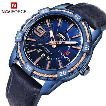 NAVIFORCE Top Luxury Brand Men Leather Gold Watch Men's Quartz Date Clock Man Sports Waterproof Wrist Watches relogio masculino
NAVIFORCE Top Luxury Brand Men Leather Gold Watch Men's Quartz Date Clock Man Sports Waterproof Wrist Watches relogio masculino
