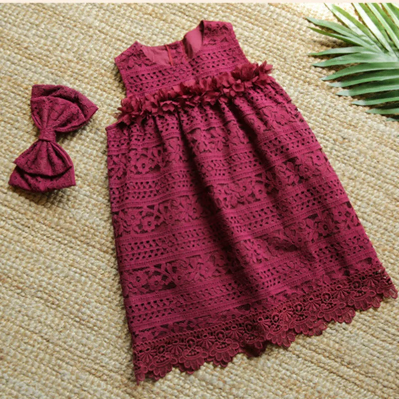 DFXD Summer Children Sleeveless Dress Hollow Out Small Flower Spliced Soild Girls Dresses Baby Lace Big Bowknot Princess Dress
DFXD Summer Children Sleeveless Dress Hollow Out Small Flower Spliced Soild Girls Dresses Baby Lace Big Bowknot Princess Dress