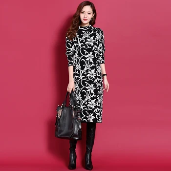 2019 New Women Knit Dress Loose Cashmere Sweater Pullover Female Print Elegant Spring Autumn Half Turtleneck Sweaters Dress N658
2019 New Women Knit Dress Loose Cashmere Sweater Pullover Female Print Elegant Spring Autumn Half Turtleneck Sweaters Dress N658