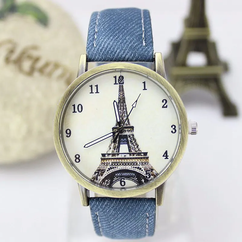 New Stylish Unisex Quartz Watches Sports Watches Denim Fabric Women Dress Watches Eiffel Tower Vintage Wristwatch Clock Relogio
New Stylish Unisex Quartz Watches Sports Watches Denim Fabric Women Dress Watches Eiffel Tower Vintage Wristwatch Clock Relogio