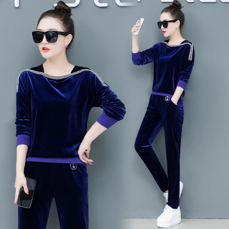Pleuche suits women spring autumn Korean fashion new design loose outfit two-piece clothing set lady vestido leisure velvet
Pleuche suits women spring autumn Korean fashion new design loose outfit two-piece clothing set lady vestido leisure velvet
