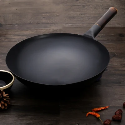 Old-fashioned Iron Pan Without Coating Non-stick Gas Cooker Wok Cookware Traditional Handmade Wok no-coating balck shiny cooking
Old-fashioned Iron Pan Without Coating Non-stick Gas Cooker Wok Cookware Traditional Handmade Wok no-coating balck shiny cooking