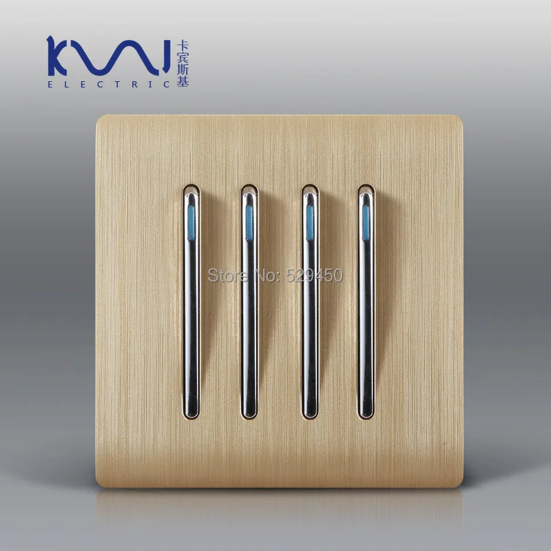 Free Shipping, Kempinski Wall Switch, 4 Gang 1 Way Light Switch, Special Texture, Champagne Gold Color, AC 110~250V, C31 sereis Free Shipping, Kempinski Wall Switch, 4 Gang 1 Way Light Switch, Special Texture, Champagne Gold Color, AC 110~250V, C31 sereis<br><br>Aliexpress