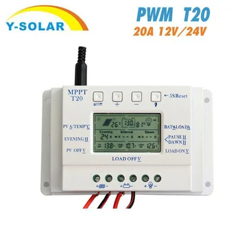 LCD Display 20A MPPT 12V/24V Solar Panel Battery Regulator PMW Charge Controller T20 LCD
LCD Display 20A MPPT 12V/24V Solar Panel Battery Regulator PMW Charge Controller T20 LCD
