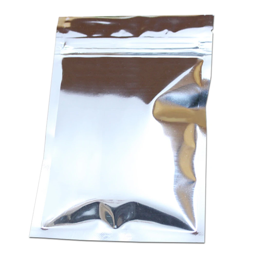 

Wholesale Zipper Top 50Pcs/ Lot 14*20cm Heat Seal Aluminum Foil Resealable Valve Packing Bags For Food Tea Cookie Snack Storage