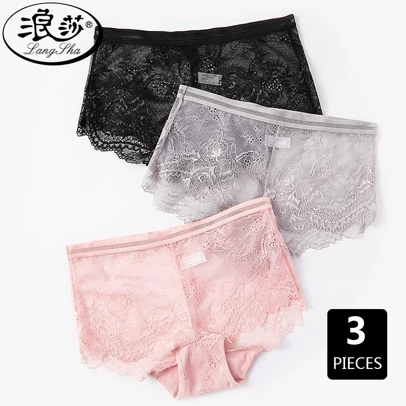 LANGSHA 3Pcs/lot Panties Women Briefs Sexy Lace Silk Low Waist Transparent Underwear Seamless Nylon Bikini Girls Lingerie
LANGSHA 3Pcs/lot Panties Women Briefs Sexy Lace Silk Low Waist Transparent Underwear Seamless Nylon Bikini Girls Lingerie