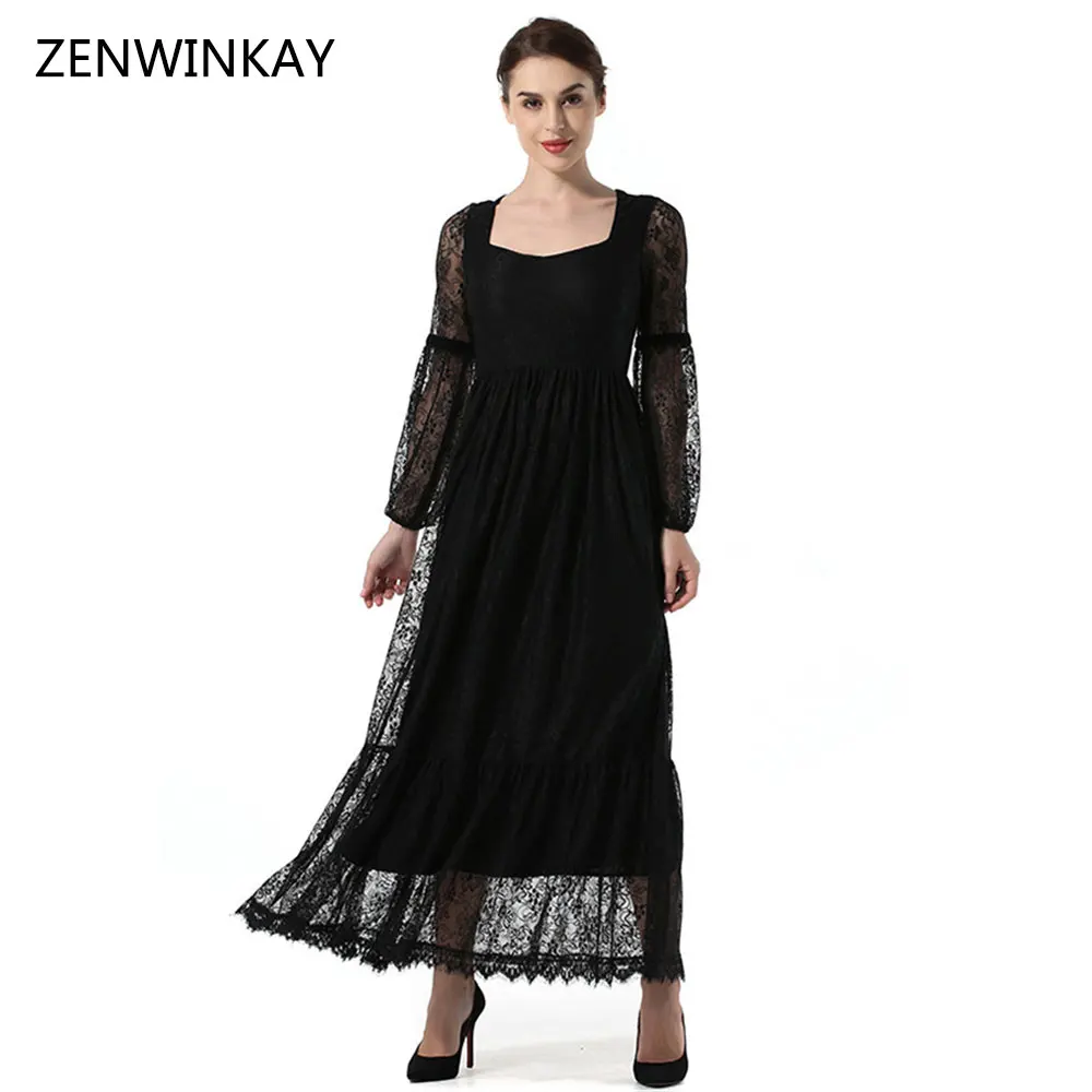 2017 Autumn New Arrival Women Sexy Black The Collar Lace Long Sleeve Swing Maxi Dress Female Patchwork Floor Length Dresses
2017 Autumn New Arrival Women Sexy Black The Collar Lace Long Sleeve Swing Maxi Dress Female Patchwork Floor Length Dresses