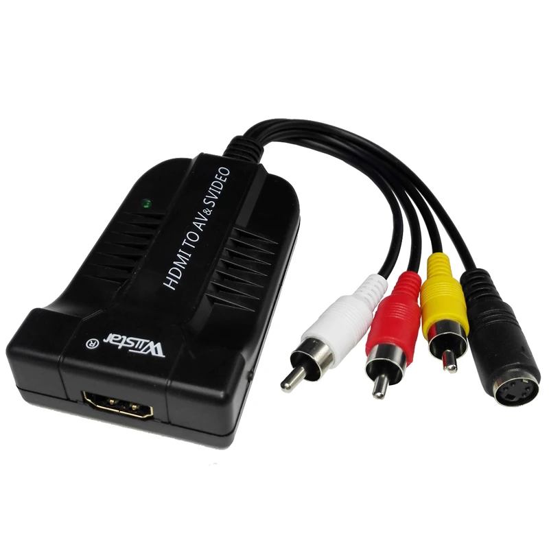 Wiistar HDMI to Male AV/3RCA S-Video Converter Audio Video Adapter HDMI2AV CVBS NTSC/PAL 1080P for HDTV STB Projector
Wiistar HDMI to Male AV/3RCA S-Video Converter Audio Video Adapter HDMI2AV CVBS NTSC/PAL 1080P for HDTV STB Projector