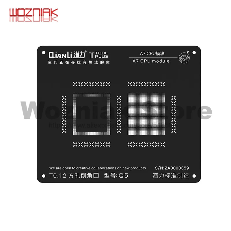 Qianli Square Hole Black Stencil CPU Reballing Stencil for iPhone CPU A7 A8 A9 A7 A10 A11 Module Reballing
Qianli Square Hole Black Stencil CPU Reballing Stencil for iPhone CPU A7 A8 A9 A7 A10 A11 Module Reballing