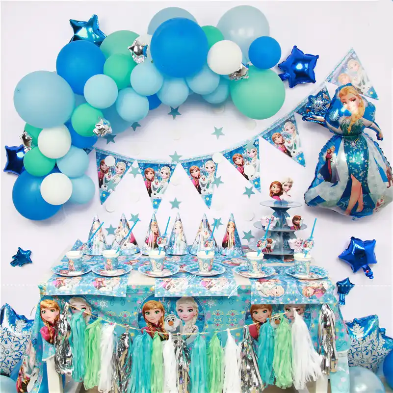Disney Frozen Princess Balloons Napins Tableware Set Birthday