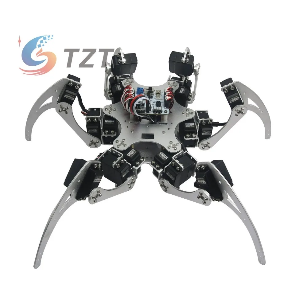 Assembled 18DOF Aluminium Hexapod Spider Six Legs Robot Kit with LD-1501 Servos & Controller -Silver
Assembled 18DOF Aluminium Hexapod Spider Six Legs Robot Kit with LD-1501 Servos & Controller -Silver