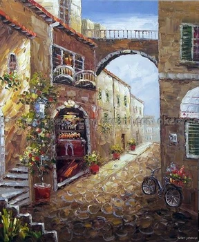 100% hand painted Spanish Town Street Bar Saloon Homes Cobblestone Flowers Arch Oil Painting free shipping High quality
100% hand painted Spanish Town Street Bar Saloon Homes Cobblestone Flowers Arch Oil Painting free shipping High quality