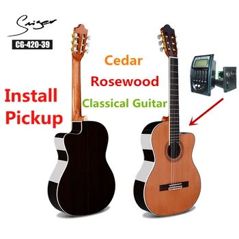 Cutaway Cedar Classical Guitar Acoustic Electric Nylon String 39 Inches Guitarra 6 Strings Install Pickup Guitars High-Gloss
Cutaway Cedar Classical Guitar Acoustic Electric Nylon String 39 Inches Guitarra 6 Strings Install Pickup Guitars High-Gloss
