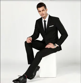 2 Pieces (Jacket+Pant) 2020 Black Slim Fit Men Suits Business Suits 2 Buttons Groom Suits Groomsmen Tuxedos Wedding Suits
2 Pieces (Jacket+Pant) 2020 Black Slim Fit Men Suits Business Suits 2 Buttons Groom Suits Groomsmen Tuxedos Wedding Suits