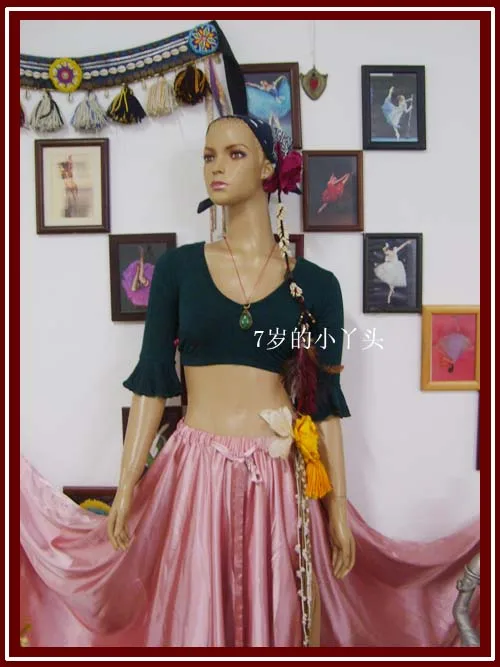 

belly dance top Modal Belly dance top with small horn sleeve Choli Top Dance wear, Yoga wear Tribal Fusion H07-13