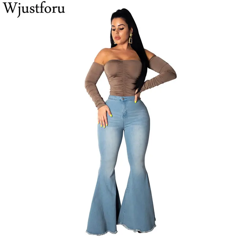Wjustforu Elastic High Waist Flare Jeans Women Casual Summer Wide Leg Jeans Female Light Skinny Denim Long Pants Vestidos
Wjustforu Elastic High Waist Flare Jeans Women Casual Summer Wide Leg Jeans Female Light Skinny Denim Long Pants Vestidos