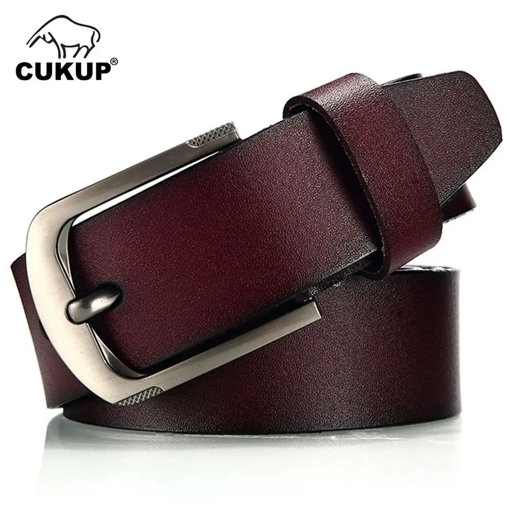 CUKUP Men's Fashion Solid Color Genuine Leather Male Simple Design Pin Buckles Metal Belt Accessories Jean 1.5" Wide New NCK664
CUKUP Men's Fashion Solid Color Genuine Leather Male Simple Design Pin Buckles Metal Belt Accessories Jean 1.5" Wide New NCK664
