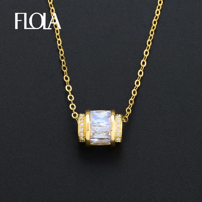 FLOLA Cubic Zirconia Pave Pendant Necklace Gift for Woman Gold Long Chain Necklace 585 Gold Valentine Jewelry Necklace nken93
FLOLA Cubic Zirconia Pave Pendant Necklace Gift for Woman Gold Long Chain Necklace 585 Gold Valentine Jewelry Necklace nken93