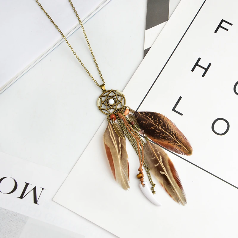 Brown feather dream catcher pendant necklace Bohemian jewelry Feather jewelry Necklace for women Boho chic Fashion jewelry
Brown feather dream catcher pendant necklace Bohemian jewelry Feather jewelry Necklace for women Boho chic Fashion jewelry