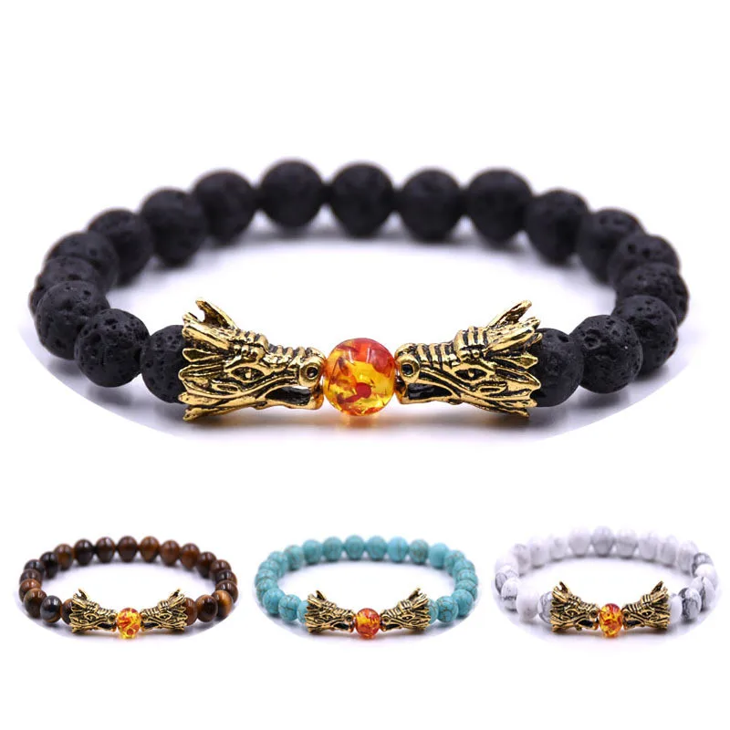 Tiger Eye Stone Bracelet Men Vintage Silver&Gold Dragon Head Lava Stone Beads Bracelets&Bangles For Women
Tiger Eye Stone Bracelet Men Vintage Silver&Gold Dragon Head Lava Stone Beads Bracelets&Bangles For Women