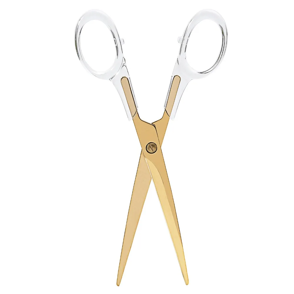 Yellow gold acrylic cutting knife stationery student office supplies transparent metal scissors
Yellow gold acrylic cutting knife stationery student office supplies transparent metal scissors
