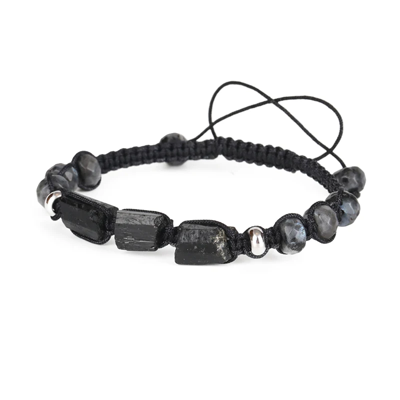 Natural Rough Black Tourmaline Healing Stone Bead Chunky Faceted Labradorite Rope Adjustable Macrame Energy Bracelet Unisex
Natural Rough Black Tourmaline Healing Stone Bead Chunky Faceted Labradorite Rope Adjustable Macrame Energy Bracelet Unisex