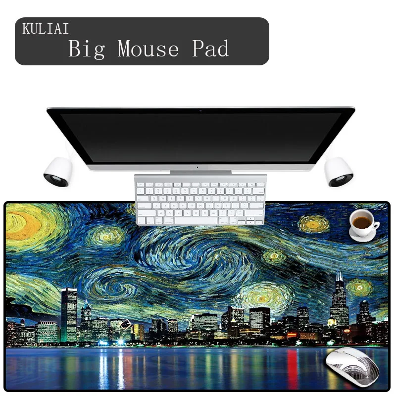 XGZ Famous Painting Mouse Pad Art Family Desk Game Notebook Computer Decoration Size 30X60-40X90cm Player Keyboard Pads | Компьютеры и