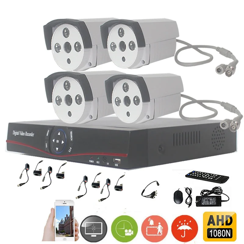 Surveillance kit 4CH 1080P AHD DVR 4XOutdoor Waterproof 2.0MP 1080p IR-CUT Bullet Camera Security Kit CCTV System
Surveillance kit 4CH 1080P AHD DVR 4XOutdoor Waterproof 2.0MP 1080p IR-CUT Bullet Camera Security Kit CCTV System