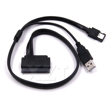 USB Power eSATA 12V 5V Combo to 22Pin (7Pin + 15Pin) SATA for 2.5 inch Hard Disk Data Transition Extension Cable
USB Power eSATA 12V 5V Combo to 22Pin (7Pin + 15Pin) SATA for 2.5 inch Hard Disk Data Transition Extension Cable