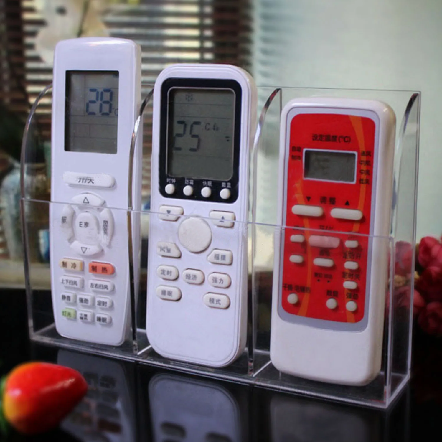 Behogar 3-Slot Clear Acrylic Home Wall Mounted Desk TV Air-conditioner Remote Control Storage Organizer Holder
Behogar 3-Slot Clear Acrylic Home Wall Mounted Desk TV Air-conditioner Remote Control Storage Organizer Holder