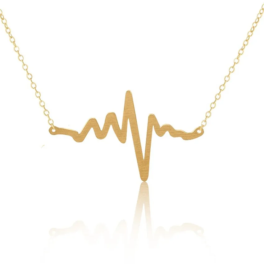 Gold Platinu Color EKG Heartbeat Necklaces & Pendants Stainless Steel Choker Chains Collier Pulse Necklace Women Bridesmaid Gift
Gold Platinu Color EKG Heartbeat Necklaces & Pendants Stainless Steel Choker Chains Collier Pulse Necklace Women Bridesmaid Gift