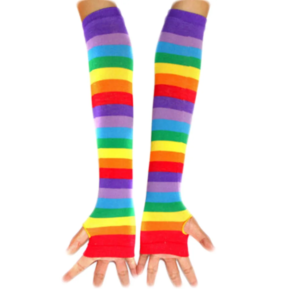Warm Winter Gloves Elbow Length Fingerless Arm Warmers Rainbow Color FOR Women Long costume Santa Christmas girls Gifts
Warm Winter Gloves Elbow Length Fingerless Arm Warmers Rainbow Color FOR Women Long costume Santa Christmas girls Gifts