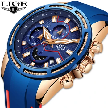 LIGE New Men Watches Top Brand Luxury Silicone Strap Waterproof Watches Sports Chronograph Quartz Wrist Watch Relogio Masculino
LIGE New Men Watches Top Brand Luxury Silicone Strap Waterproof Watches Sports Chronograph Quartz Wrist Watch Relogio Masculino