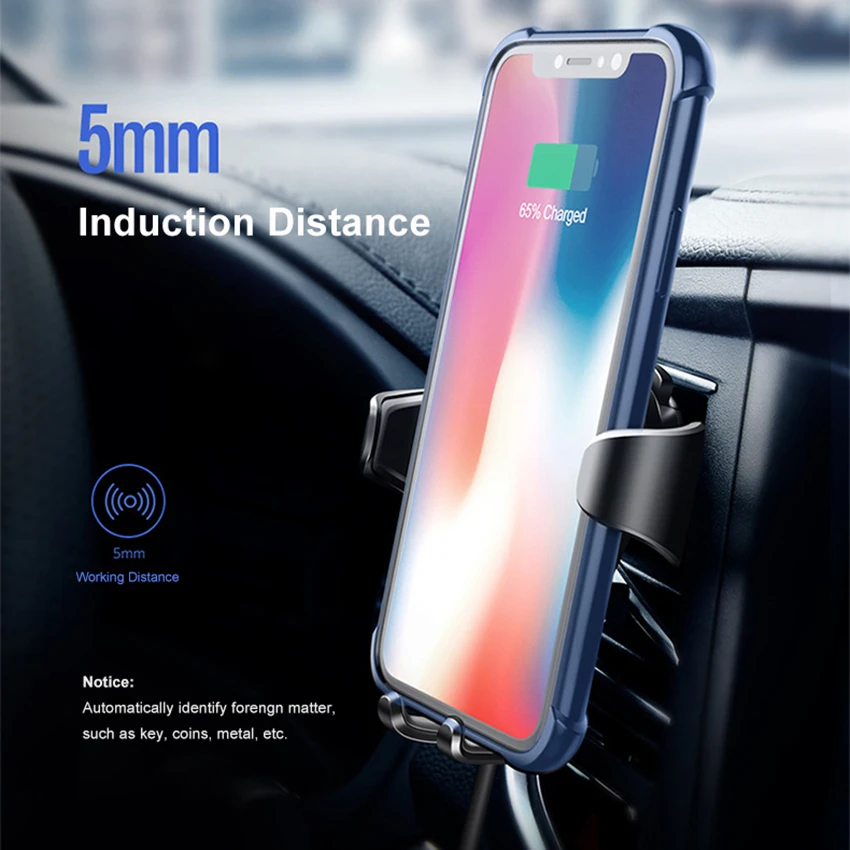 Aimitek Qi 10W Fast Wireless Charger Car Phone Holder-3