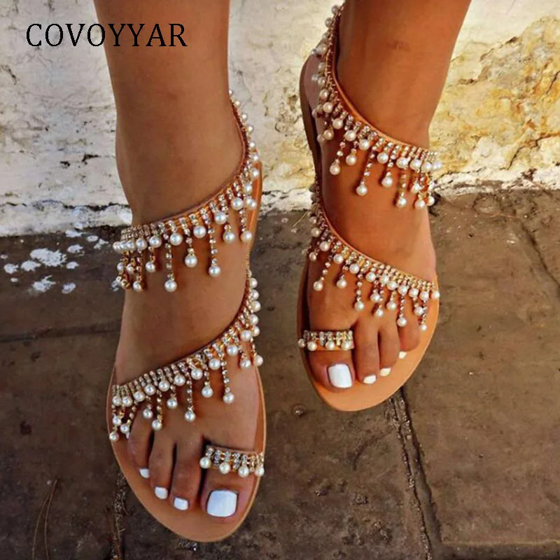 COVOYYAR Boho Beaded Women Sandals 2019 Hot Summer Bohemia Pearl Flat Lady Sandals Beach Gladiator Shoes Women WSS364
COVOYYAR Boho Beaded Women Sandals 2019 Hot Summer Bohemia Pearl Flat Lady Sandals Beach Gladiator Shoes Women WSS364