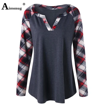 Plus size 4xl 5xl Women New Summer Autumn Splice Print Plaid Tops Long Sleeve V-Neck T Shirt Female Casual knitting Tee Shirt
Plus size 4xl 5xl Women New Summer Autumn Splice Print Plaid Tops Long Sleeve V-Neck T Shirt Female Casual knitting Tee Shirt