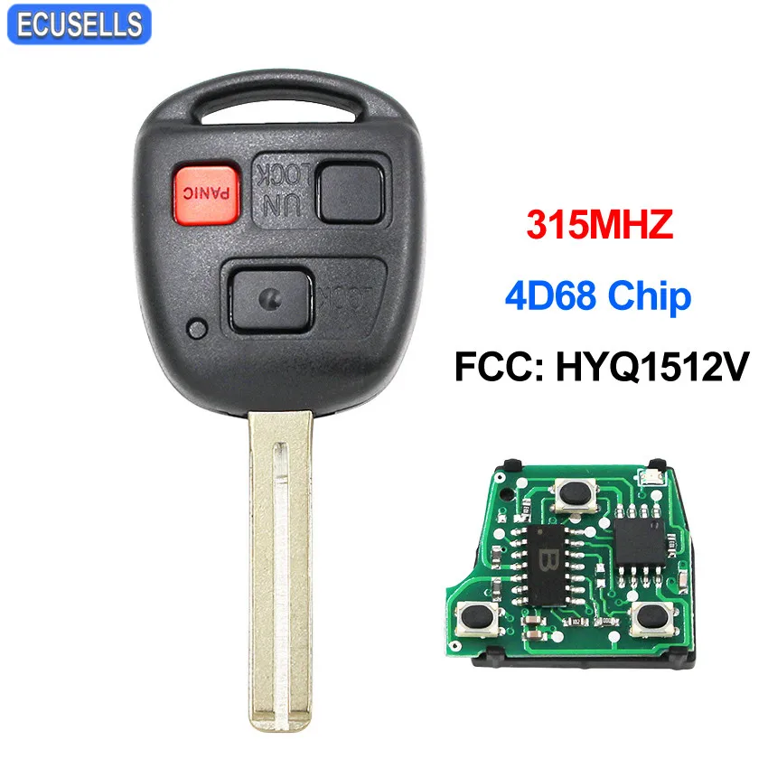 3 Button Replacement Remote Car Key 315MHZ 4D68 Chip for Lexus GX470 2003-2009 LX470 2003-2007 FCC ID: HYQ1512V - Short Blade
3 Button Replacement Remote Car Key 315MHZ 4D68 Chip for Lexus GX470 2003-2009 LX470 2003-2007 FCC ID: HYQ1512V - Short Blade