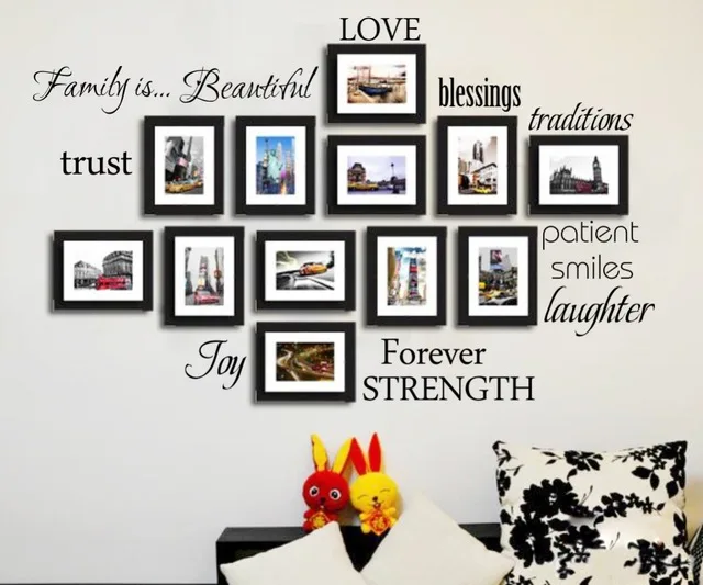 Фото * Семья Красивая любовь фото украшения стены/home decor ПВХ стены стикеры винила