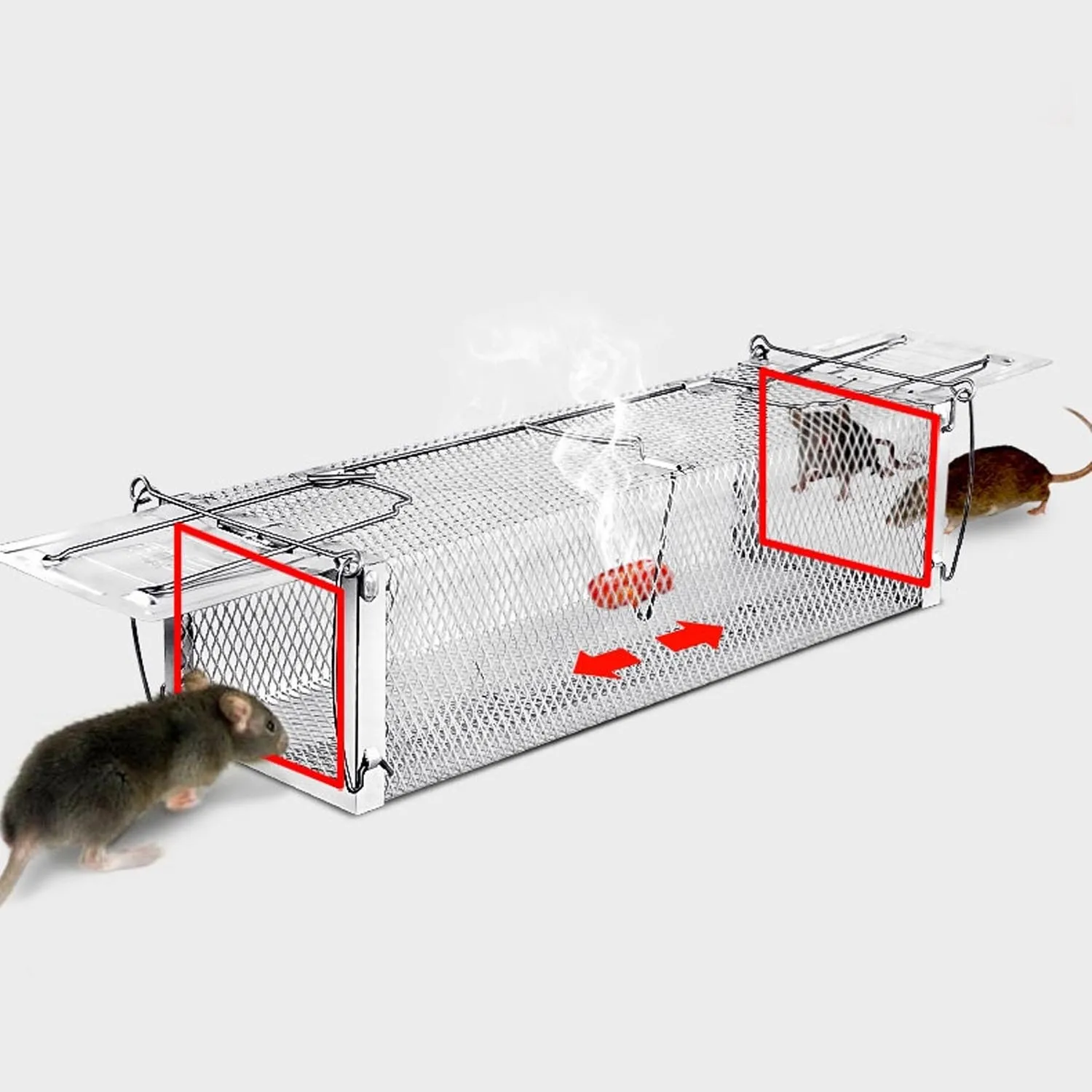 Behogar Two-door Mouse Pest Animal Mice Hamster Cage Control Repeller w/ Sensitive Trigger for House Home Farm Hotel 40x11x14cm
Behogar Two-door Mouse Pest Animal Mice Hamster Cage Control Repeller w/ Sensitive Trigger for House Home Farm Hotel 40x11x14cm