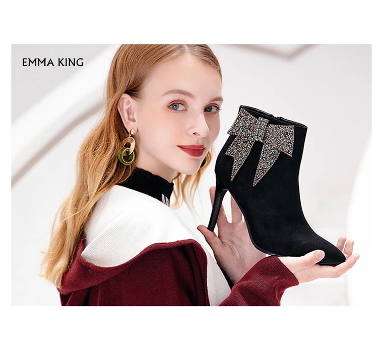 Winter New Beautiful Rhinestone Bow Ankle Boots Fashion Short Booties High Heels Ladies Pumps Party Shoes Woman Botas Mujer2019
Winter New Beautiful Rhinestone Bow Ankle Boots Fashion Short Booties High Heels Ladies Pumps Party Shoes Woman Botas Mujer2019