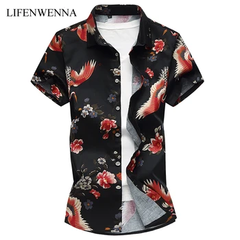 M-7XL Summer Fashion Men's Shirt Slim Fit Short Sleeve Chinese Style Crane Print Shirt Mens Plus Size Casual Cotton Shirts Men
M-7XL Summer Fashion Men's Shirt Slim Fit Short Sleeve Chinese Style Crane Print Shirt Mens Plus Size Casual Cotton Shirts Men