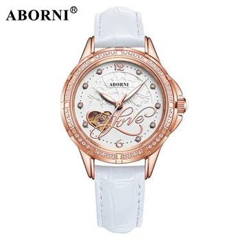 ABORNI 2019 Creative Skeleton Love Women Watches Mechanical Automatic Self-Wind Fashion Lady Rose Gold Steel Clock Romantic Gift
ABORNI 2019 Creative Skeleton Love Women Watches Mechanical Automatic Self-Wind Fashion Lady Rose Gold Steel Clock Romantic Gift