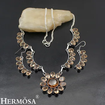 Hermosa Jewelry Trend Fashion Morganite 925 Sterling Silver women Necklace + Earrings 20 inches LM023
Hermosa Jewelry Trend Fashion Morganite 925 Sterling Silver women Necklace + Earrings 20 inches LM023